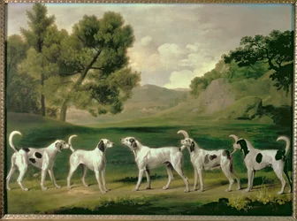Fuchshunde in einer Landschaft, 1762
